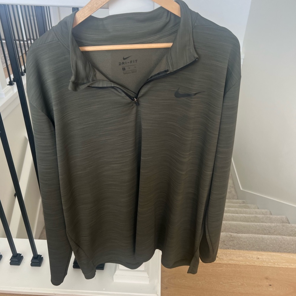 Nike Olive Green Dri-FIT Pullover